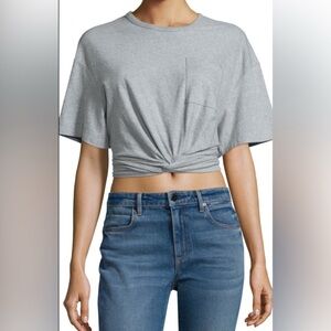 T by Alexander Wang Gray Twist Front Top